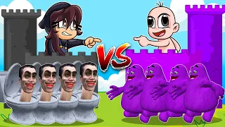 ¡CASTILLO de SKIBIDI TOILET vs CASTILLO de GRIMACE! 🚽😱 NOOBSI Y BEBENOOB VS SKIBIDI TOILET