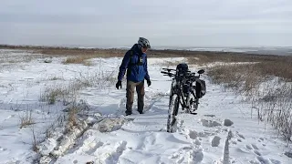 Первые зимние 100 км на велосипеде. Велопоездка Луганск - Каменское водохранилище.