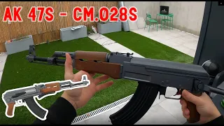 AK 47S Airsoft weapon cm028S ASG Unboxing & Shooting