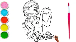 Dress Up Barbie and Barbie Characters Coloring with Sticker Book | painting and drawing for kids |
