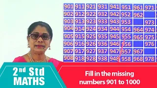 2nd Std Maths | Fill in the missing numbers 901 to 1000 |  Mathematics Class -2 | Maths Part-141