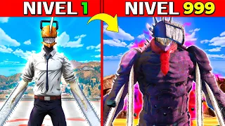 EVOLUCIONÉ A CHAINSAW MAN AL NIVEL MAXIMO EN GTA 5 !! (Increible)