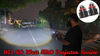 H11 60 Watt SMD Car Headlights Projector Laser Fog Bumper Light Detail Review | Vlog