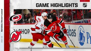 Hurricanes @ Devils 1/22/22 | NHL Highlights