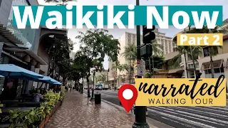 WAIKIKI NOW (2024) | ☔ Rainy NARRATED Walk, Kalakaua Ave [Current: 72°F/22°C] | OAHU