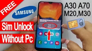 Samsung Free Sim Unlock M10,M20,M30,A40,A50,A70,A80 #AndroidUnlock