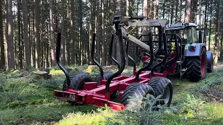 Holztransport mit Fendt Vario und Rückewagen