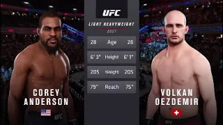 EA SPORTS UFC 3 Corey Anderson vs Volkan Oezdemir Full Fight