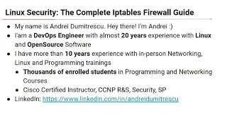Linux Security: The Complete Iptables/Netfilter Firewall Guide