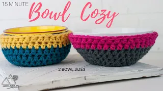 How to Crochet a Thick Bowl Cozy: 2 Different Sizes: 15 Minute Project!