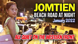 Jomtien Pattaya Beach at Night. Not Much Happening January 2022
