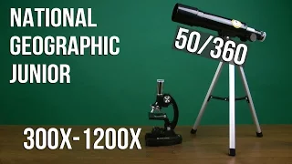 Распаковка National Geographic Junior 300x-1200x + Телескоп 50/360
