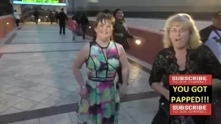 Jamie Brewer talks about Lady Gaga on AHS at Universal CityWalk in Hollywood