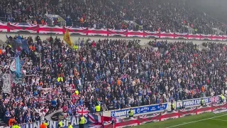 God Save the King is played around Ibrox ahead of kick off