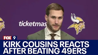 Vikings QB Kirk Cousins reacts after beating 49ers