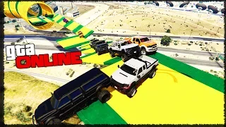 ОЧЕНЬ ДЛИННАЯ ПРОБКА ИЗ ВНЕДОРОЖНИКОВ В ГТА 5 ОНЛАЙН (SKILL TEST GTA 5)