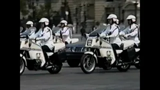 Queen Elizabeth's motorcade in Paris, 1992