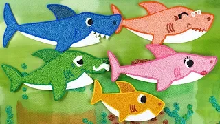 Coloring Pinkfong Shark family with Foam clay for Kids, Toddlers | Baby shark, clay kids