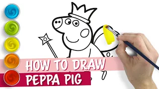 How to Draw Peppa Pig Coloring and Painting for Children | Alaz's Cartoon Channel #14