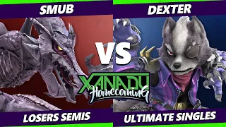 Xanadu Homecoming Losers Semis - Dexter (Wolf) Vs. smub (Ridley) Smash Ultimate - SSBU