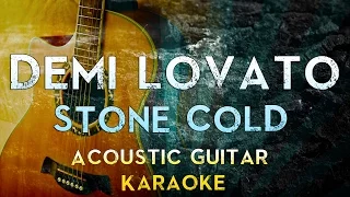 Demi Lovato - Stone Cold | Acoustic Guitar Karaoke Instrumental Lyrics Cover Sing Along