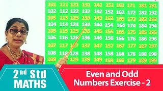 2nd Std Maths | Even and Odd Numbers Exercise - 2 |  Mathematics Class -2 | Maths Part-159