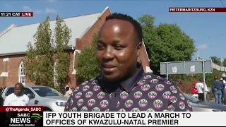 IFP Youth Brigade leading a march to the offices of the KwaZulu-Natal Premier