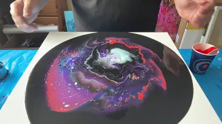 Galaxy Pour Open Cup Technique Acrylic Fluid Art #003