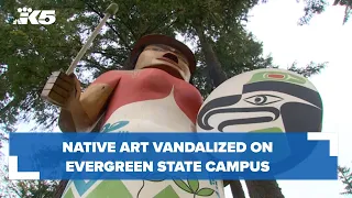 Native art vandalized on Evergreen State College campus