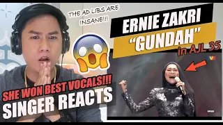 ERNIE ZAKRI - GUNDAH [AJL35 PERFORMANCE] | SINGER REACTION