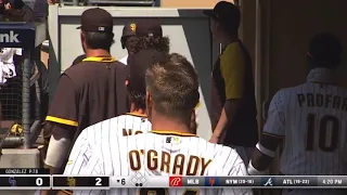 Jake Cronenworth hits a inside the park home run against the Colorado Rockies