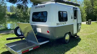 14 Foot BACKPACK by Armadillo Trailers Front kitchen floor plan that features a king size bed
