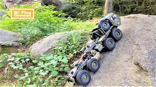 RC Car US Army Military Truck 8x8 HG P802 Rock Climbing Challenge