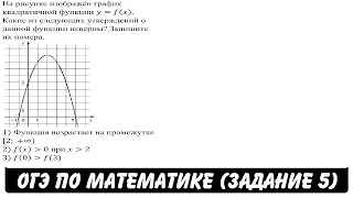 На рисунке изображён график квадратичной функции y=f(x) ... | ОГЭ 2017 | ЗАДАНИЕ 5 | ШКОЛА ПИФАГОРА