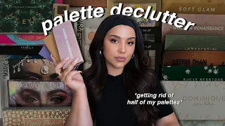 EYESHADOW PALETTE DECLUTTER! *getting rid of palettes i don't use*