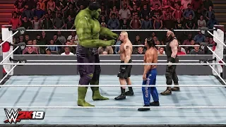 WWE 2K19 Giant Hulk vs Mini Brock Lesnar, Mini Braun Strowman & Mini Great Khali Match! (WWE 2K19)