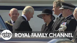 King Meets Nicola Sturgeon on Arrival in Edinburgh