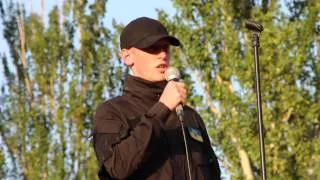 Видео ПН:Боец батальона "Азов" выступил перед николаевскими патриотами