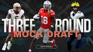 3 ROUND 2024 NFL Mock Draft WITH TRADES | Post-Free Agency 2024 NFL Mock Draft Round One