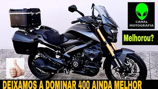 Atualização na Dominar 400 2024 PRÓ ADVENTURE Bajaj Suspensão Dourada Customização Acessórios