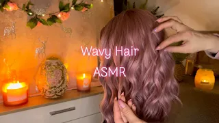 ASMR Wavy Hair Play & Hair Placing | EXTREMELY RELAXING Hand Movements & Long Nails | Sleep & Unwind