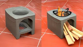 Cardboard Boxes and Cement - Make a wood-burning cement stove with a carton box