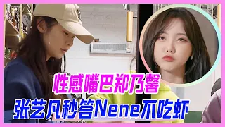 性感嘴巴鄭乃馨，被問忌口張藝凡秒回答：Nene不吃蝦！下意識的寵愛。【硬糖少女團綜】