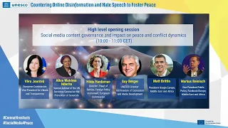 High Level Opening Session - 'Countering online disinformation and hate speech to foster peace'