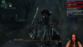 Bloodborne Father Gascoigne first time kill! (STREAM HIGHLIGHT)