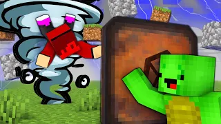 JJ and Mikey Got TRAPPED by EPIC TORNADO in Minecraft Maizen