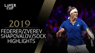 Federer / Zverev v  Shapovalov / Sock Mach Highlights | Laver Cup 2019