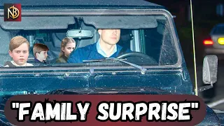 William, three kids make a "secret" visit to Catherine at London Clinic in a Range Rover.