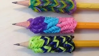 RAINBOW LOOM PENCIL GRIP - How to make EASY