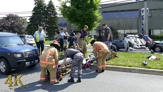 Montreal: Car rolled over in St-Laurent after crashing into other vehicles 8-3-2017